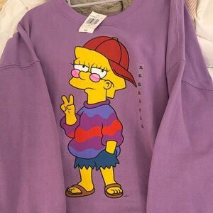 Purple Sweatshirt with Cartoon Graphic